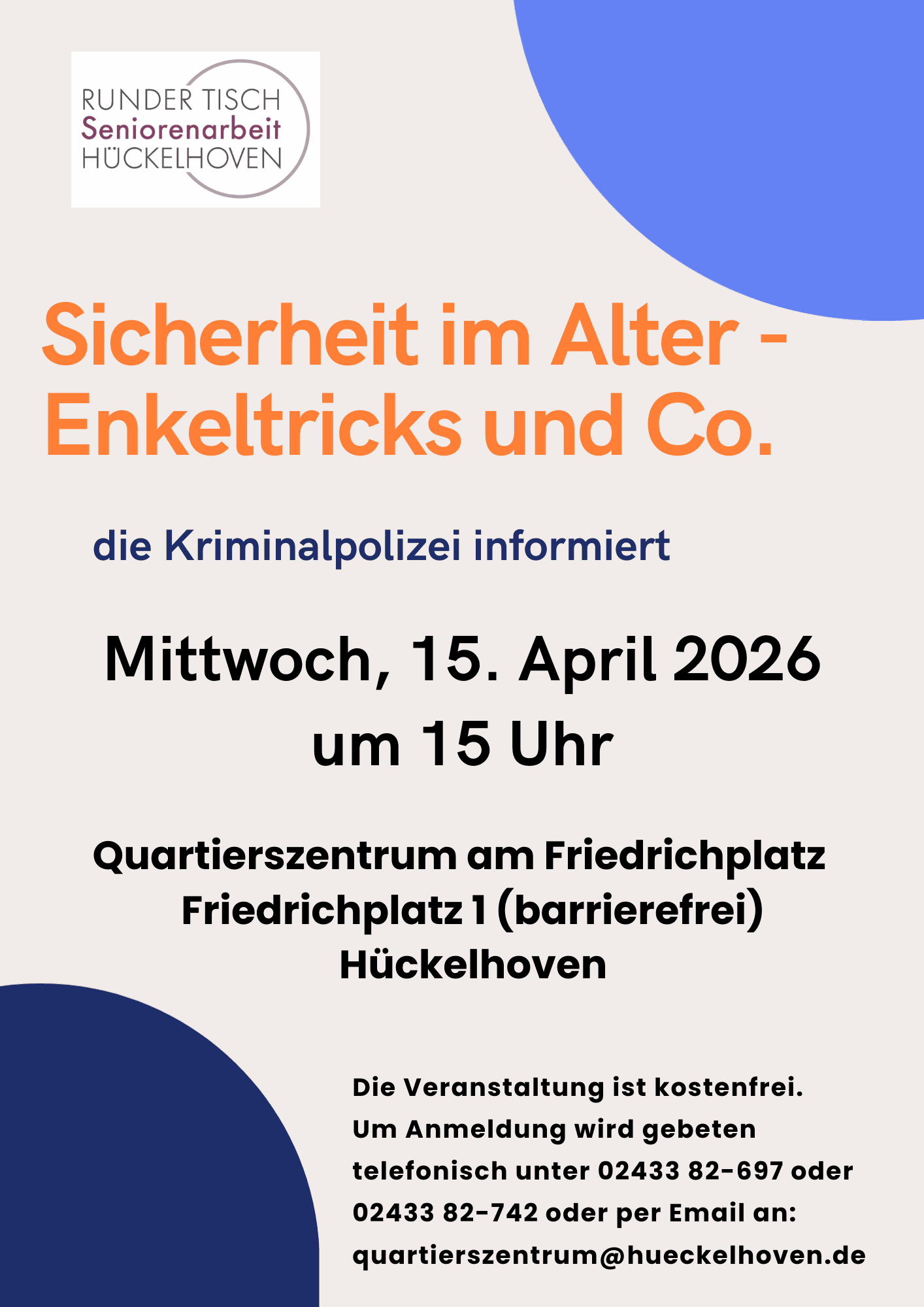 Sicherheit im Alter – Enkeltricks und Co. Die Kriminalpolizei informiert ....